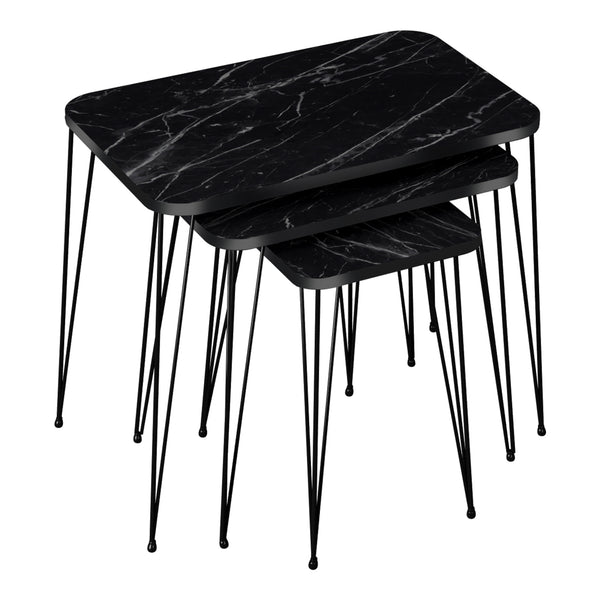 Zestaw 3 stolików Rudkøbing w różnych kolorach. kolory [en.casa]