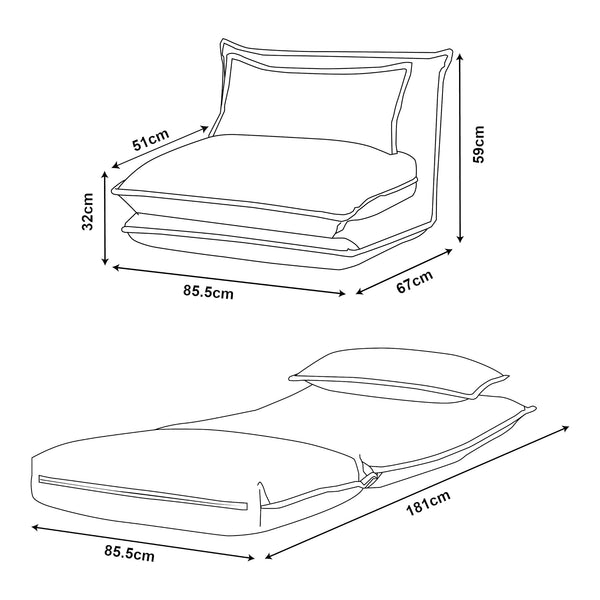 Fotel do spania Umeå 59x85,5x67 cm [en.casa]