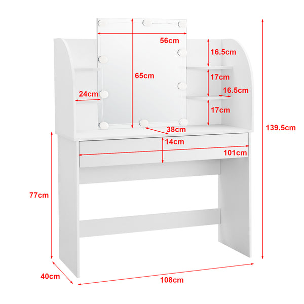 Toaletka Köla z diodami LED w różnych kolorach kolory [en.casa]