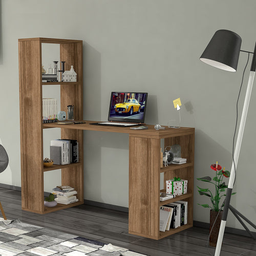 Biurko Meråker z półkami 120x40x123,5 cm w różnych kolorach [en.casa] - premiumXL