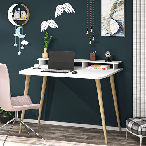 Biurko Östhammar z blatem w kolorze białym [en.casa]