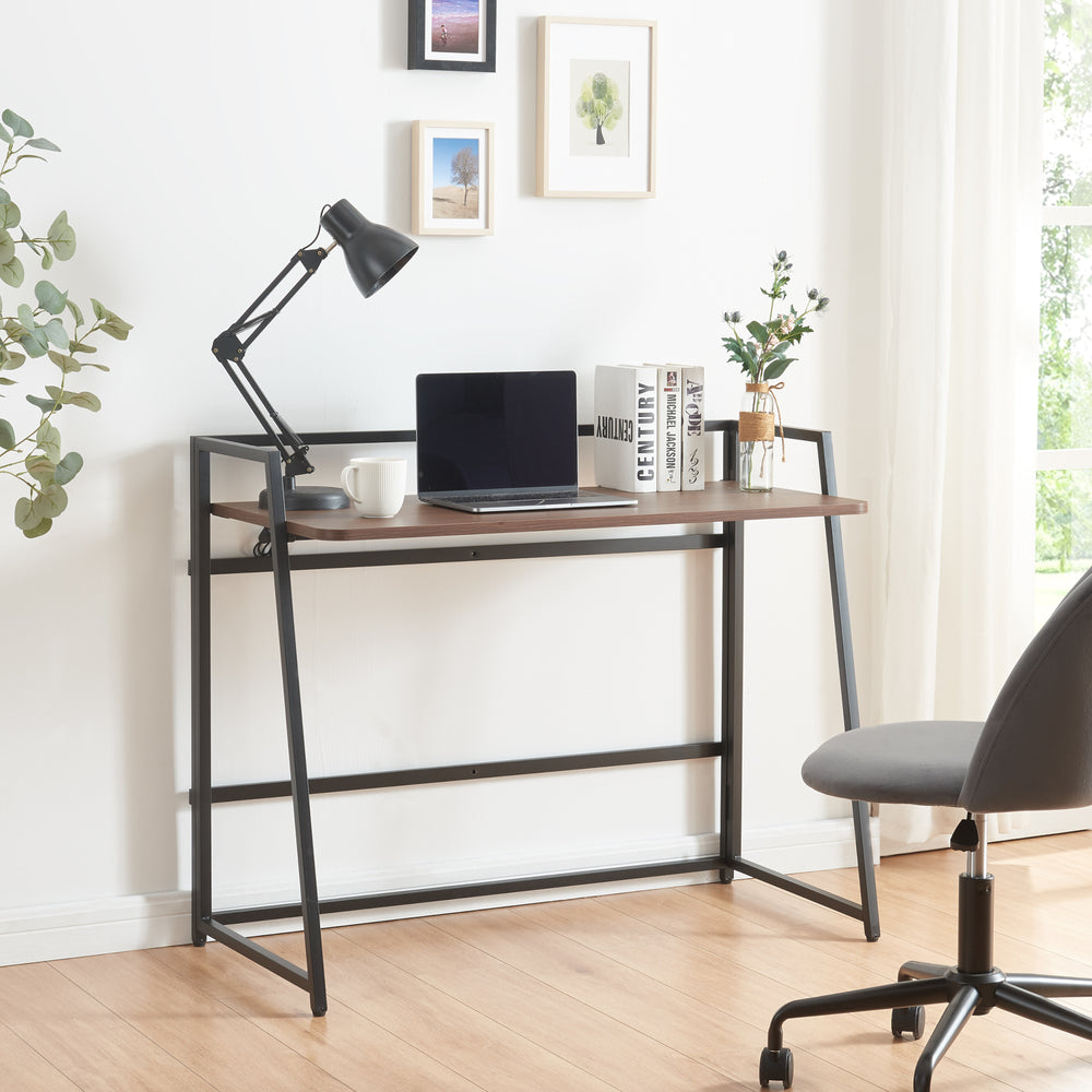 Składane biurko Ringerike 104,5x53x85,5cm Czarny/Walnut [en.casa]