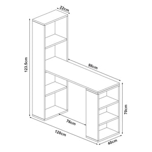 Biurko Meråker z półkami 120x40x123,5cm w różnych kolorach [en.casa]