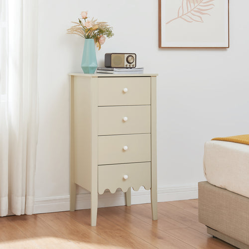 Kommode Luspoo mit 4 Schubladen 82x40x40 cm Cremeweiß [en.casa] - premiumXL