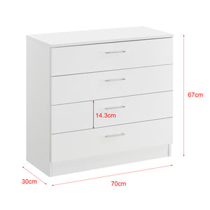 Szafka z szufladami Drammen 67x70x30 cm z 4 szufladami czarna/biała en.casa