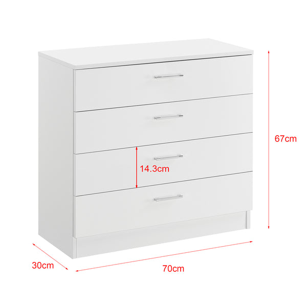 Szafka z szufladami Drammen 67x70x30 cm z 4 szufladami czarna/biała en.casa