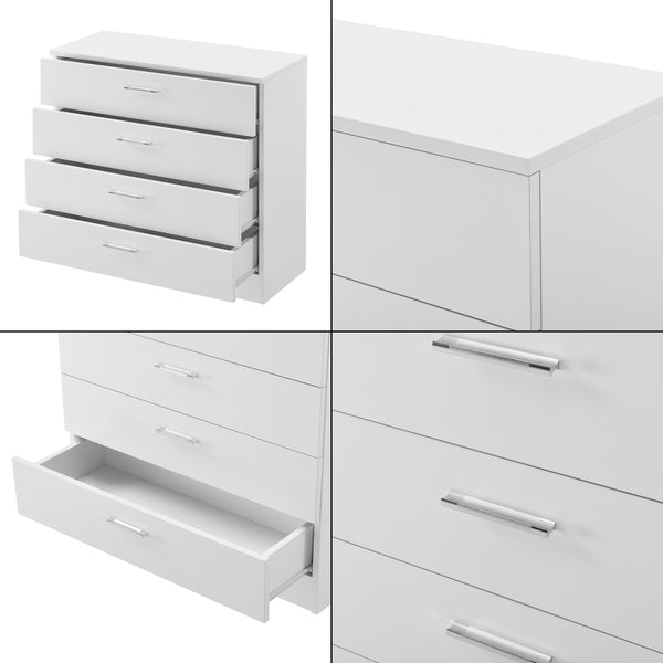 Szafka z szufladami Drammen 67x70x30 cm z 4 szufladami czarna/biała en.casa