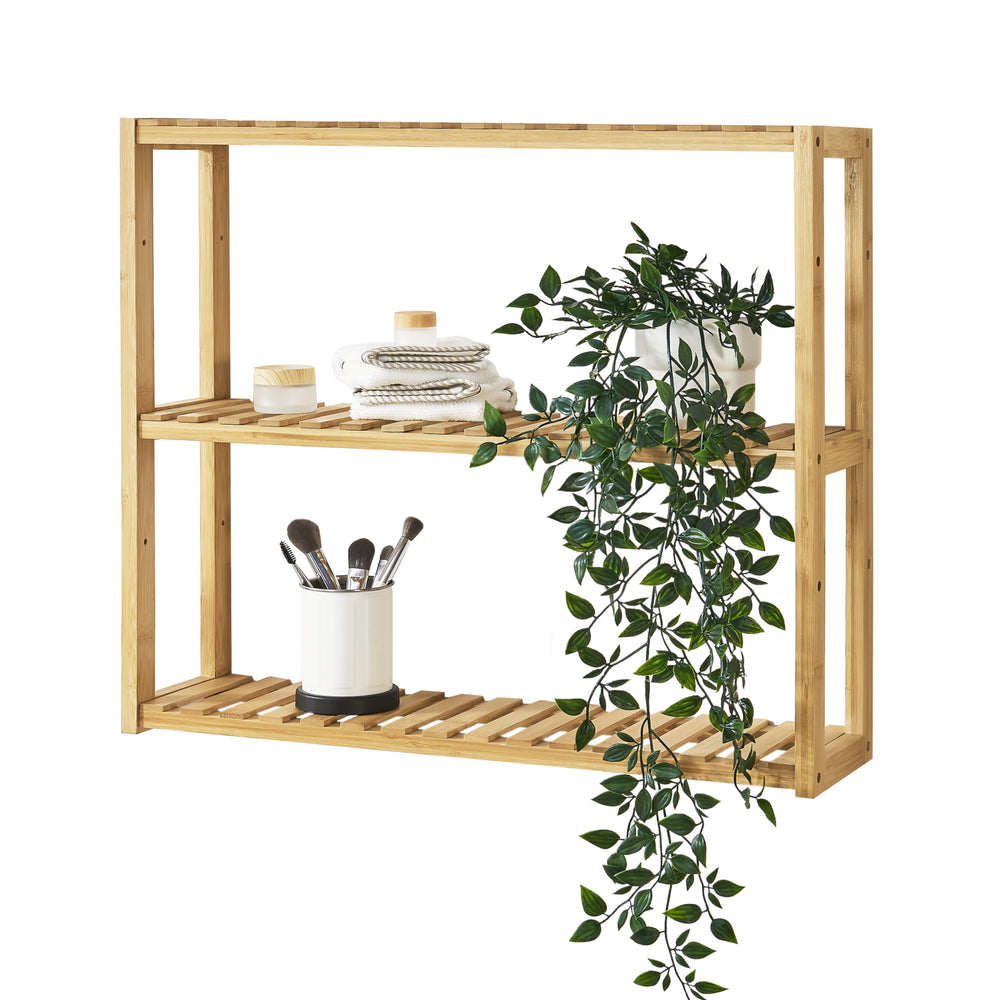 Regał bambusowy Örnsköldsvik 60x15x54cm naturalne drewno [en.casa] - premiumXL