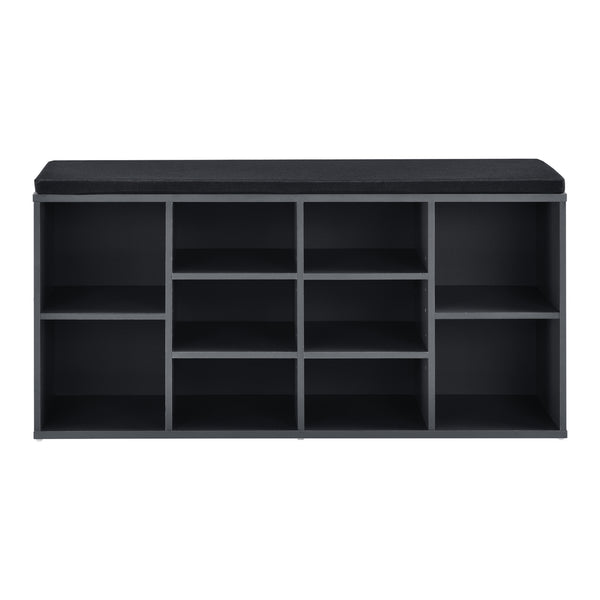 Stojak na buty i ławka Leonidas 103x30x48 cm z 10 schowkami en.casa