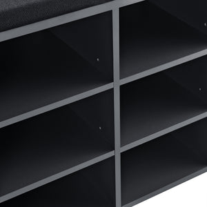 Stojak na buty i ławka Leonidas 103x30x48 cm z 10 schowkami en.casa