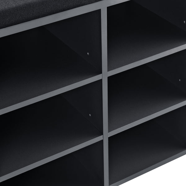 Stojak na buty i ławka Leonidas 103x30x48 cm z 10 schowkami en.casa