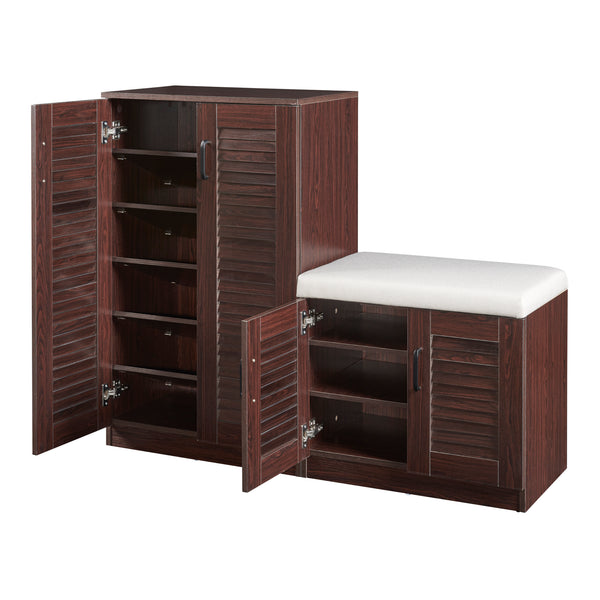 Løten szafka na buty z ławką 120x36x97 cm wenge [en.casa]