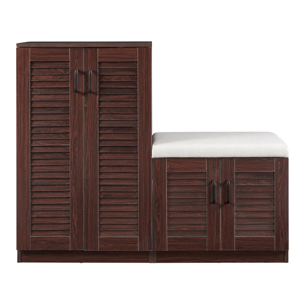 Løten szafka na buty z ławką 120x36x97 cm wenge [en.casa]