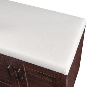 Løten szafka na buty z ławką 120x36x97 cm wenge [en.casa]