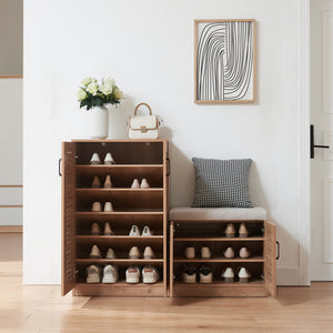 Løten szafka na buty z ławką 120x36x97 cm dąb [en.casa]