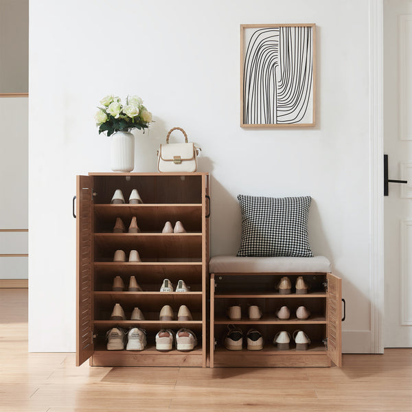 Løten szafka na buty z ławką 120x36x97 cm dąb [en.casa]