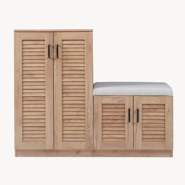 Løten szafka na buty z ławką 120x36x97 cm dąb [en.casa]
