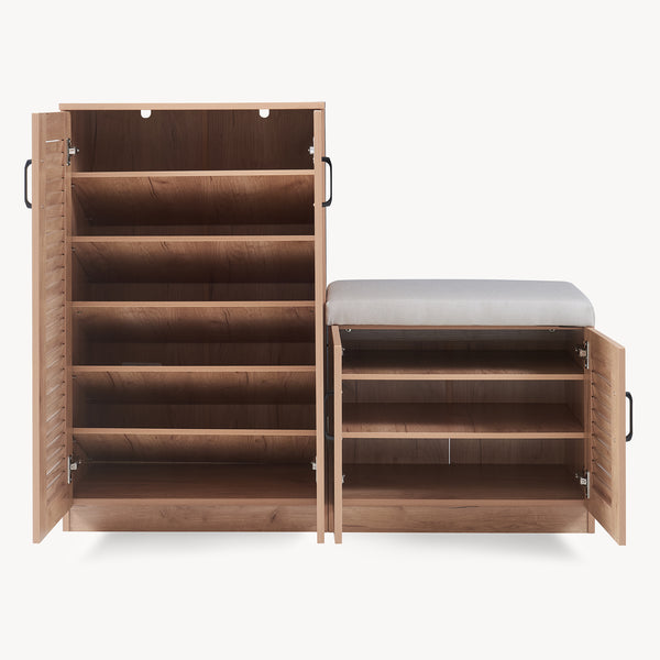 Løten szafka na buty z ławką 120x36x97 cm dąb [en.casa]