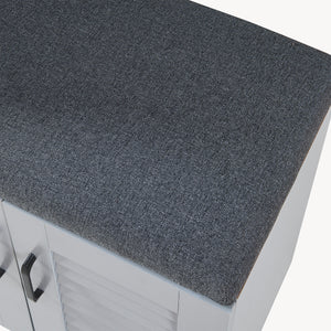 Szafka na buty Løten z ławką 120x36x97 cm Szara [en.casa]