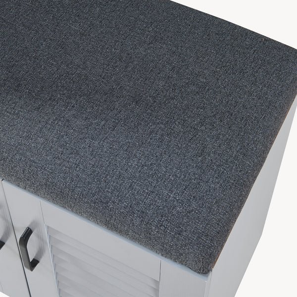 Szafka na buty Løten z ławką 120x36x97 cm Szara [en.casa]