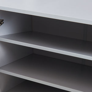 Szafka na buty Løten z ławką 120x36x97 cm Szara [en.casa]