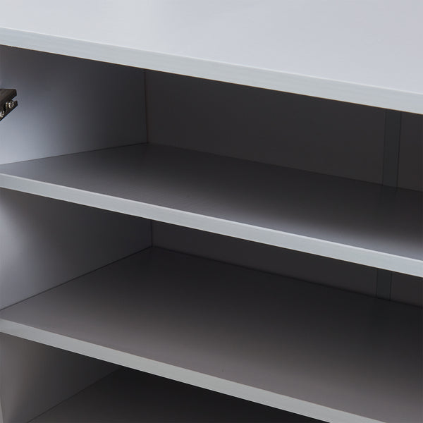 Szafka na buty Løten z ławką 120x36x97 cm Szara [en.casa]