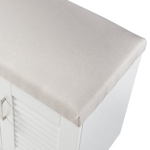 Szafka na buty Løten z ławką 120x36x97 cm biała [en.casa]