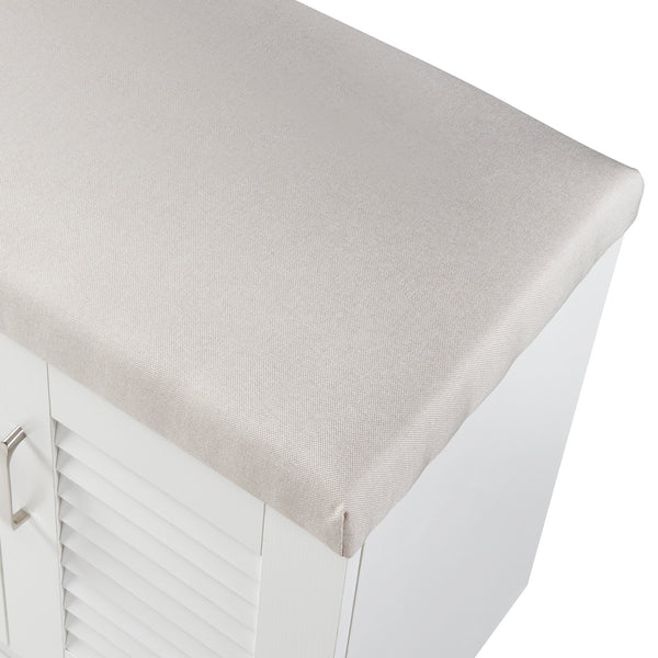 Szafka na buty Løten z ławką 120x36x97 cm biała [en.casa]