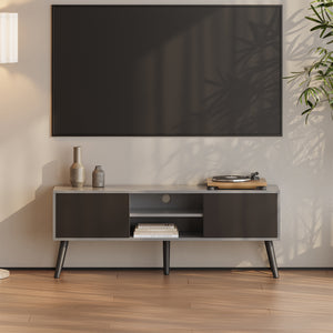 Stolik pod telewizor Eskilstuna z 2 drzwiczkami szafki i 2 półkami [en.casa]