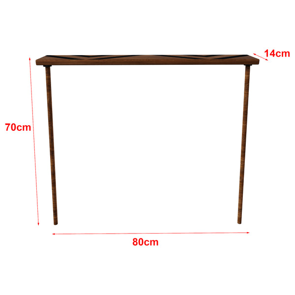 Drewniany stolik konsolowy Holmsland 70x80x14 cm [en.casa]