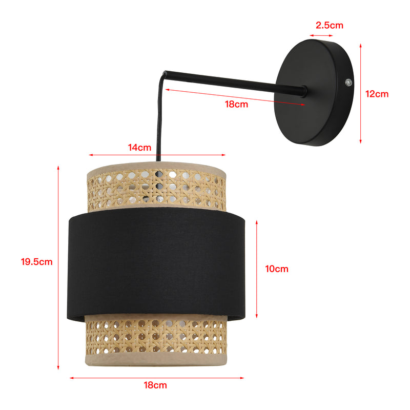 Szkic wymiarowy Lampa ścienna Southampton [lux.pro]