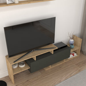Szafka RTV Liksefte z półką ścienną 154x28x42 cm [en.casa]
