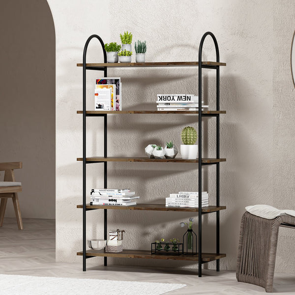 Półka stojąca Broager stare drewno/czarna w różnych rozmiarach [en casa rozmiary [en.casa]