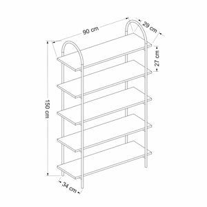 Półka stojąca Broager stare drewno/czarna w różnych rozmiarach [en casa rozmiary [en.casa]