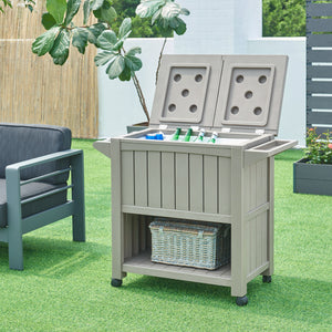 Zewnętrzny wózek chłodzący Arsita 102x47x87 cm Beżowy [casa.pro]