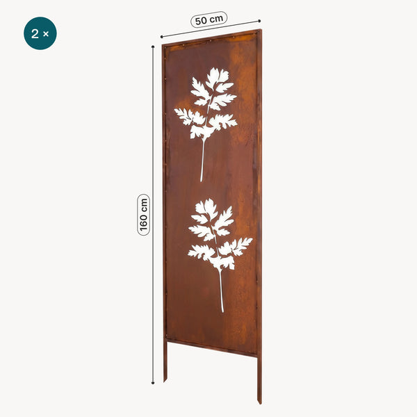 Ozdoba ogrodowa Irsina zestaw 2 szt. 160x50 cm stal corten rdza szlachetna [casa.pro]