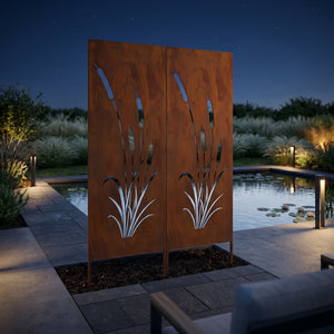 Ozdoba ogrodowa Irsina zestaw 2 szt. 160x50 cm stal corten rdza szlachetna [casa.pro]