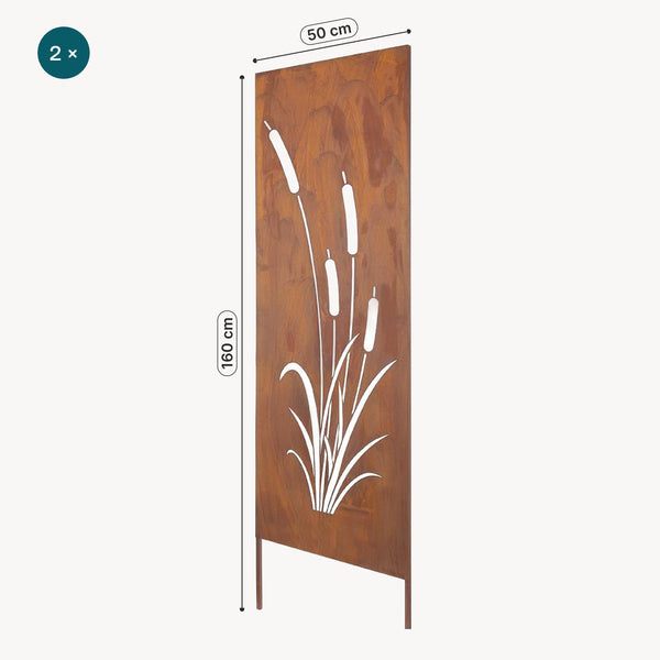 Ozdoba ogrodowa Irsina zestaw 2 szt. 160x50 cm stal corten rdza szlachetna [casa.pro]