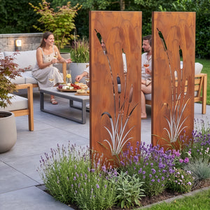 Ozdoba ogrodowa Irsina zestaw 2 szt. 160x50 cm stal corten rdza szlachetna [casa.pro]
