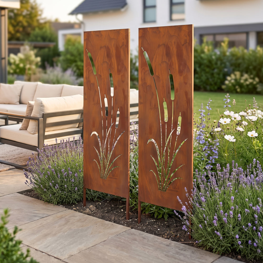Ozdoba ogrodowa Irsina zestaw 2 szt. 160x50 cm stal corten rdza szlachetna [casa.pro]