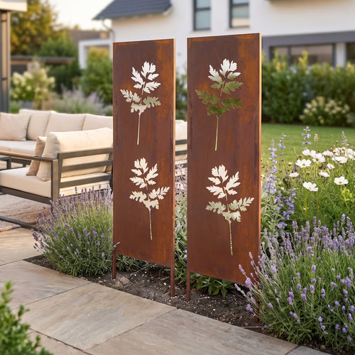Ozdoba ogrodowa Irsina zestaw 2 szt. 160x50 cm stal corten rdza szlachetna [casa.pro]