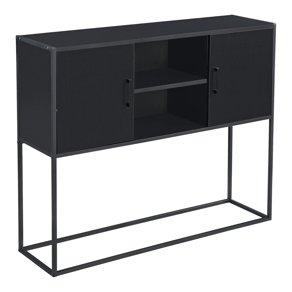 Sideboard Motala z półką i drzwiczkami szafki czarne [en.casa] - premiumXL