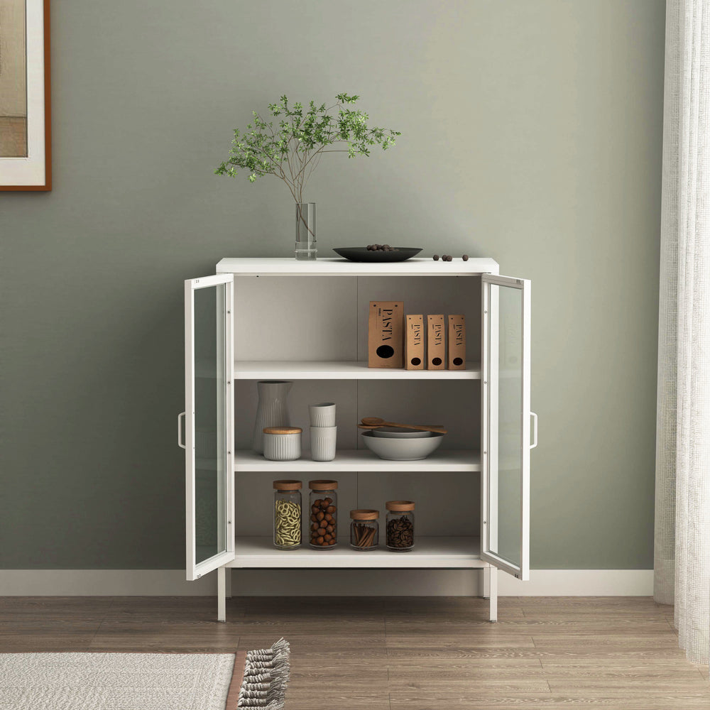 Sideboard Fauske mit Glastüren in versch. Farben [en.casa] - premiumXL