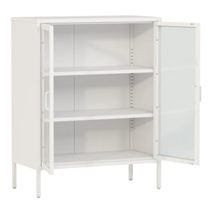 Komoda Fauske z przeszklonymi drzwiami w różnych kolorach kolory [en.casa]