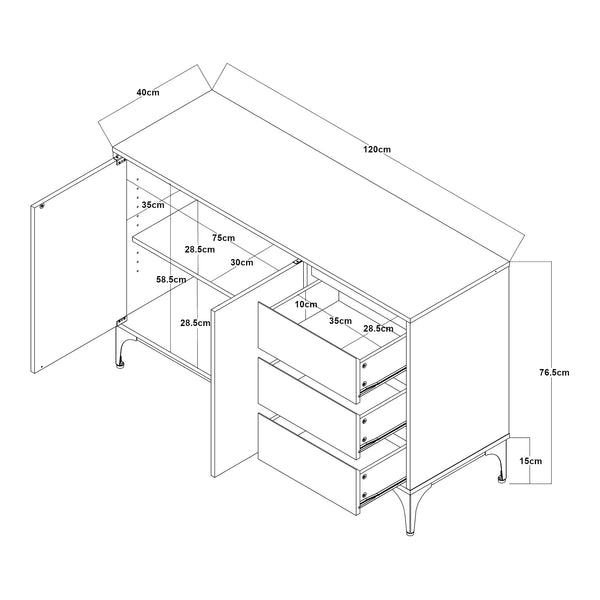 Sideboard Kistiandi [en.casa]