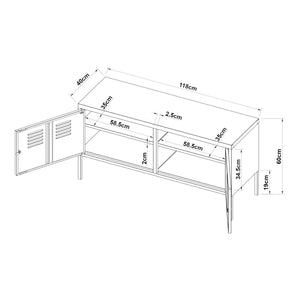 Kredens Pyhtää 118x40x60cm stal [en.casa]