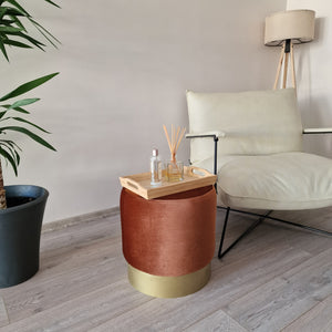 Taboret Larvik 40x40 cm aksamitny [en.casa]