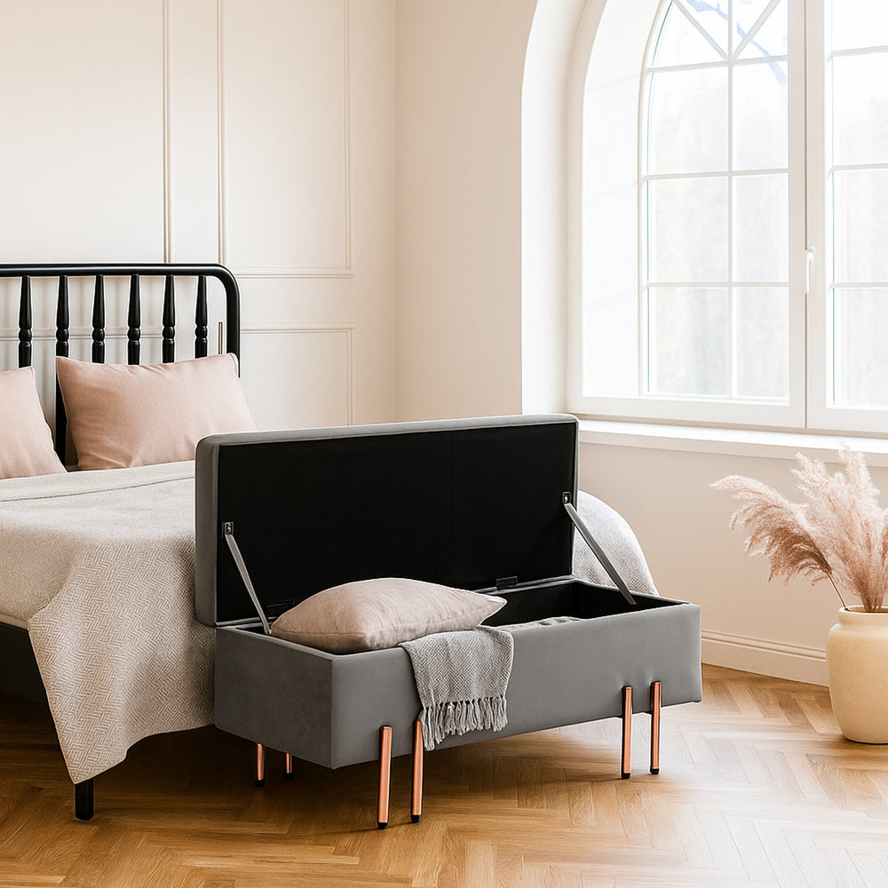 Aksamitna skrzynia do siedzenia Dals [en.casa]