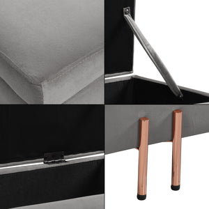 Aksamitna skrzynia do siedzenia Dals [en.casa]