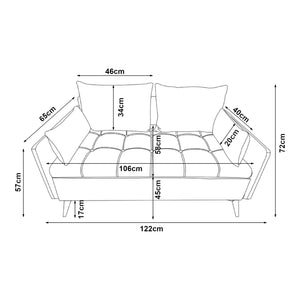 Sofa Sysmä 2-osobowa w różnych kolorach kolory [en.casa]
